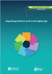 Regulating Platform Work in the Digital Age", Going Digital Toolkit Policy Note, No