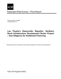 Subproject Field Survey – Final Report