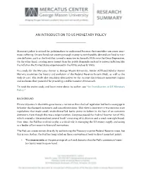 An Introduction to Us Monetary Policy