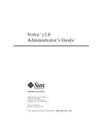 Netra J 2.0 Administrator's Guide