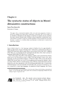 The Syntactic Status of Objects in Mooré Ditransitive Constructions Sara Pacchiarotti University of Oregon