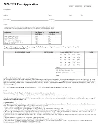 2020/2021 Pass Application ______Media Confirmation Benefit Pkg