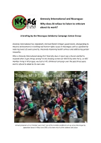 Amnesty International and Nicaragua: Why Does AI Refuse to Listen to Criticism About Its Work?