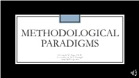 Methodological Paradigms