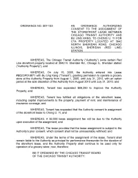 Ordinance No. 007-153 an Ordinance Authorizing Consent to the Assignment of the Storefront Lease Between Chicago Transit Authority and Bu Ung Kang, to Chong U
