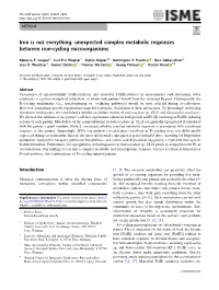 Unexpected Complex Metabolic Responses Between Iron-Cycling Microorganisms