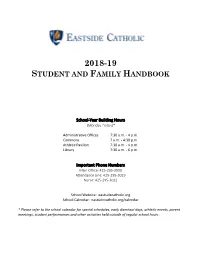 2018-19 Student and Family Handbook