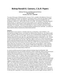 Bishop Ronald G. Connors, C.Ss.R. Papers