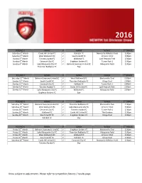Draw Subject to Adjustments. Please Refer to Competition Fixtures / Results Page