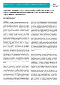Evaluation of Mucoadhesion Properties of Different Polymers and Mucosal Tissues by Texture Analyser - Fatmanur Tugcu-Demiroz- Gazi University