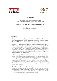 INDONESIA Submission to the Universal Periodic