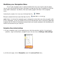 Modifying Your Navigation Menu