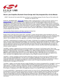 Silicon Labs Simplifies Bluetooth Smart Design with Fully Integrated Blue Gecko Module
