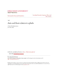 Ants and Their Relation to Aphids Charles Richardson Jones Iowa State College