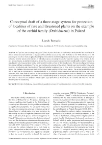 Conceptual Draft of a Three-Stage System for Protection of Localities of Rare and Threatened Plants on the Example of the Orchid Family (Orchidaceae) in Poland
