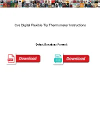 Cvs Digital Flexible Tip Thermometer Instructions