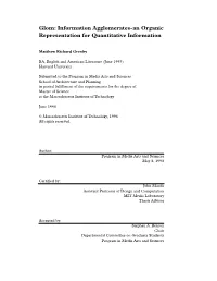 Glom: Information Agglomerates-An Organic Representation for Quantitative Information