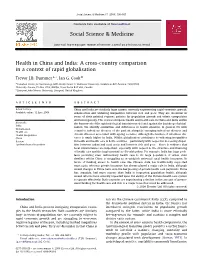 Health in China and India: a Cross-Country Comparison in a Context of Rapid Globalisation