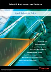 Quick Reference Guide Scientific Instruments and Software
