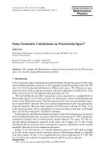 Some Geometric Calculations on Wasserstein Space