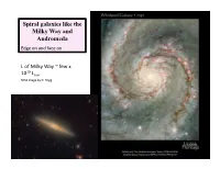 Spiral Galaxies Like the Milky Way and Andromeda Edge on and Face On