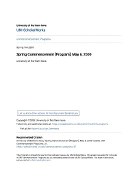 Spring Commencement [Program], May 6, 2000