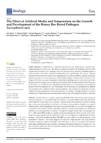 The Effect of Artificial Media and Temperature on the Growth And