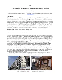 The History of Developments Toward Open Building in Japan