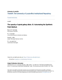 The Opacity of Spiral Galaxy Disks. III. Automating the Synthetic Field Method