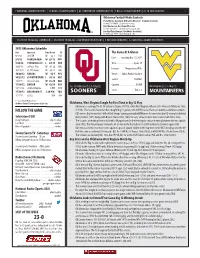 Bob Stoops’ Career, Passing Bud Wilkinson for Second on the OU Victory List Behind Television (FOX) Barry Switzer (157)