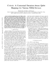 CODAR: a Contextual Duration-Aware Qubit Mapping for Various NISQ Devices