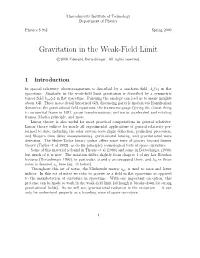 Gravitation in the Weak-Field Limit