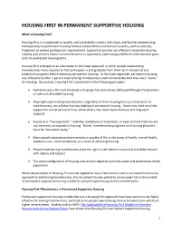 Housing First in Permanent Supportive Housing
