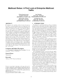 Multicast Redux: a First Look at Enterprise Multicast Traffic