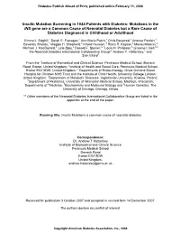 Mutations in the Proinsulin Gene Cause Diabetes with Variable Age Of