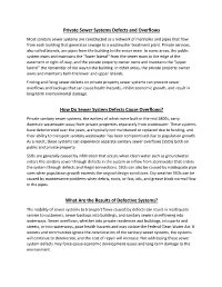 Private Sewer Systems Defects and Overflows How Do Sewer System
