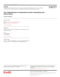 Sentimental Scottish Nationalism and Robert Burns Corey Andrews