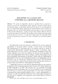 Spacetime As a Causal Set: Universe As a Growing Block?