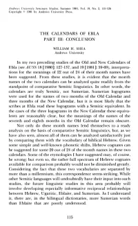 The Calendars of Ebla. Part III. Conclusion