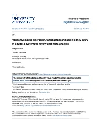 Vancomycin Plus Piperacillin/Tazobactam and Acute Kidney Injury in Adults: a Systematic Review and Meta-Analysis