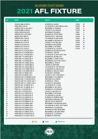2021 Afl Fixture
