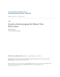A Park Activities Program for Mount Tom Reservation. Robert P
