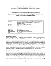 Annex B - - Terms of Reference RFPS/LRPS-2021-9168249-Needs Analysis and Optimization Plans-Iccs