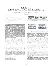 In Reference to RPC: It's Time to Add Distributed Memory