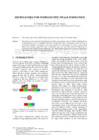 Microlenses for Stereoscopic Image Formation