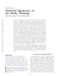 Statistical Significance of the Netflix Challenge