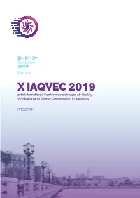 X Iaqvec 2019 Final Conference Program