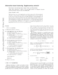 Arxiv:Q-Bio.QM/0511042 V2 25 Nov 2005 Nomto Ae Lseig Upeetr Material Supplementary Clustering: Based Information .THE I