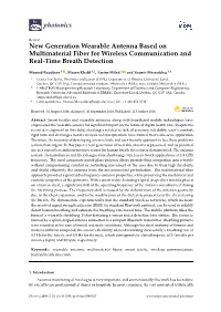 New Generation Wearable Antenna Based on Multimaterial Fiber for Wireless Communication and Real-Time Breath Detection