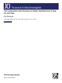 The Composition and Structure of Lymph Chylomicrons in Dog, Rat, and Man